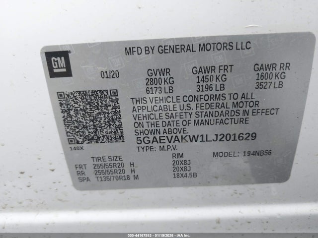 Aukcja sprzedaży 2020 Buick Enclave Awd Essence, vin: 5GAEVAKW1LJ201629, numer aukcji: 44167883