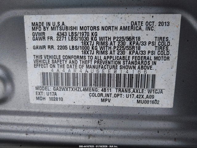 2014 MITSUBISHI OUTLANDER SPORT 4A4AR4AU6EE014166 Photo 8