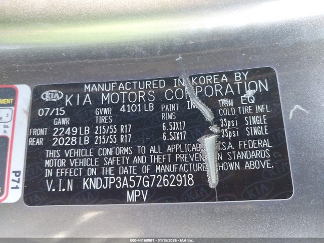 KNDJP3A57G7262918 KIA SOUL +