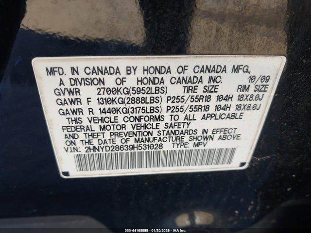 2009 ACURA MDX 2HNYD28639H531028 Photo 8