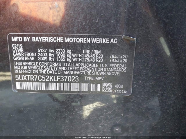 BMW X3 Sdrive30i 2019 5UXTR7C52KLF37023 Image 9