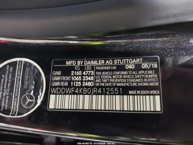 Продажа на аукционе авто 2018 Mercedes-benz C 300 4matic, vin: WDDWF4KB0JR412551, номер лота: 44168179