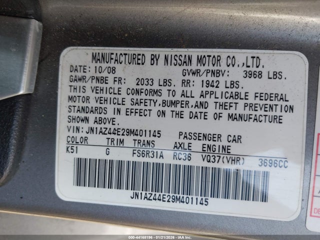 2009 NISSAN 370Z JN1AZ44E29M401145 Photo 8