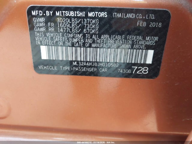 2018 MITSUBISHI MIRAGE ML32A4HJ8JH010582 Photo 8