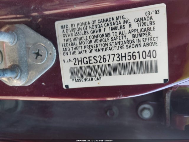 2003 HONDA CIVIC 2HGES26773H561040 Photo 8