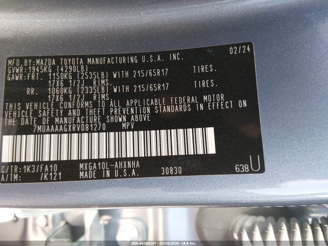 2024 TOYOTA COROLLA CROSS 7MUAAAAGXRV081270 Photo 8