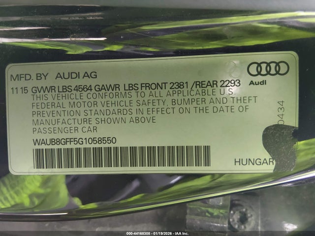 2016 AUDI A3 WAUB8GFF5G1058550 Photo 8