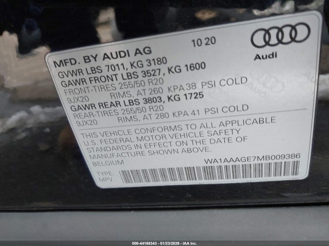 WA1AAAGE7MB009386 Audi E-tron Premium Quattro