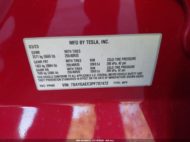 2023 TESLA MODEL Y 7SAYGAEE3PF707472 Photo 8