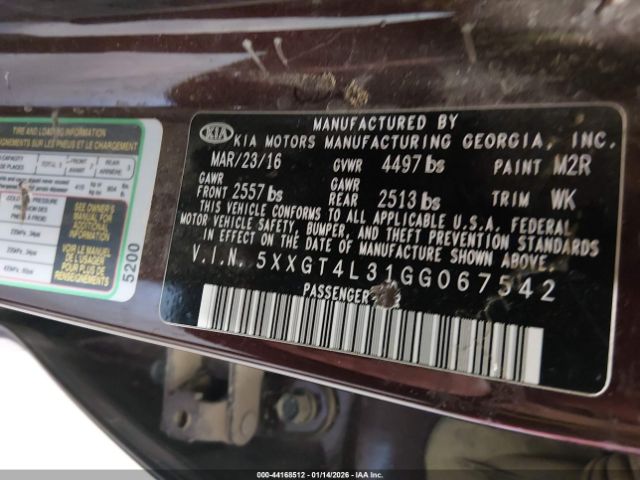 2016 KIA OPTIMA 5XXGT4L31GG067542 Photo 8