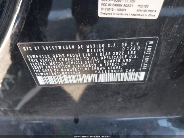 3VWCB7BU7LM029204 Volkswagen Jetta 1.4t R-line/1.4t S/1.4t Se