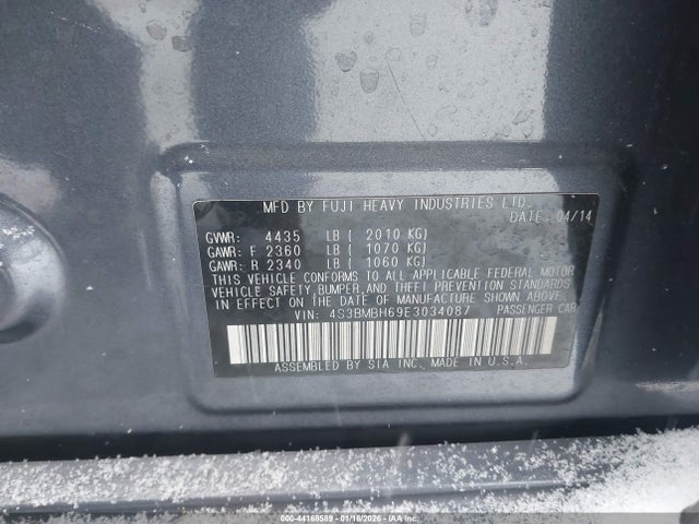 Продаж на аукціоні авто 2014 Subaru Legacy 2.5 I Sport, vin: 4S3BMBH69E3034087, номер лоту: 44168589