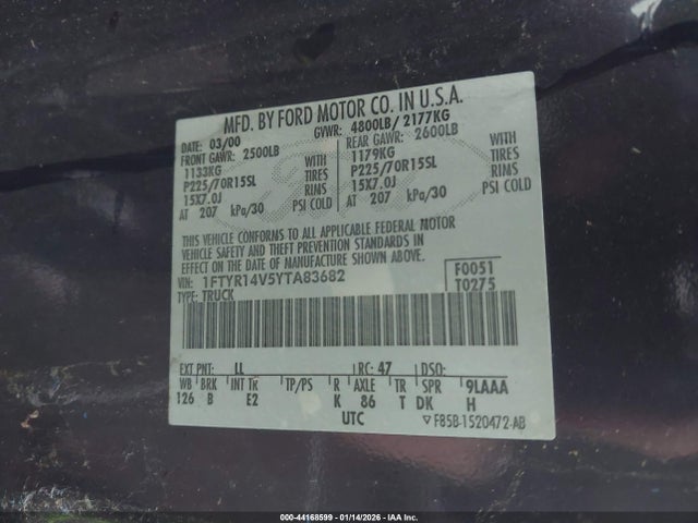 2000 FORD RANGER 1FTYR14V5YTA83682 Photo 8