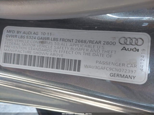 2012 AUDI A7 WAU3GAFC9CN072397 Photo 8