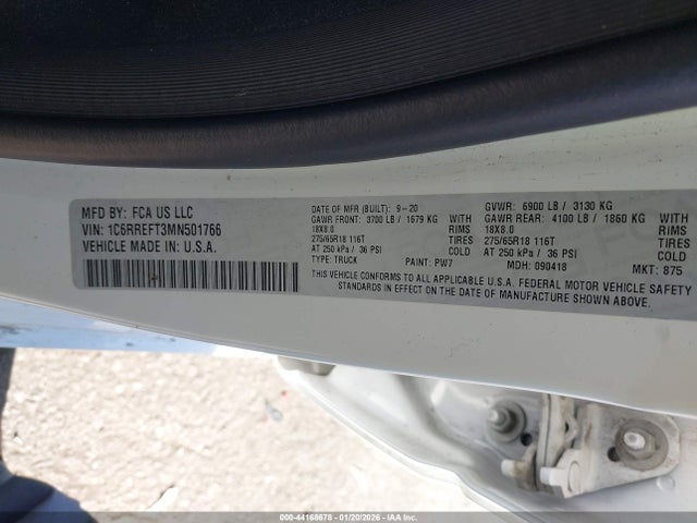 1C6RREFT3MN501766 RAM 1500 Big Horn 4x2 5&#039;7 Box