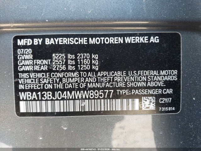 2021 BMW 530I WBA13BJ04MWW89577 Photo 8