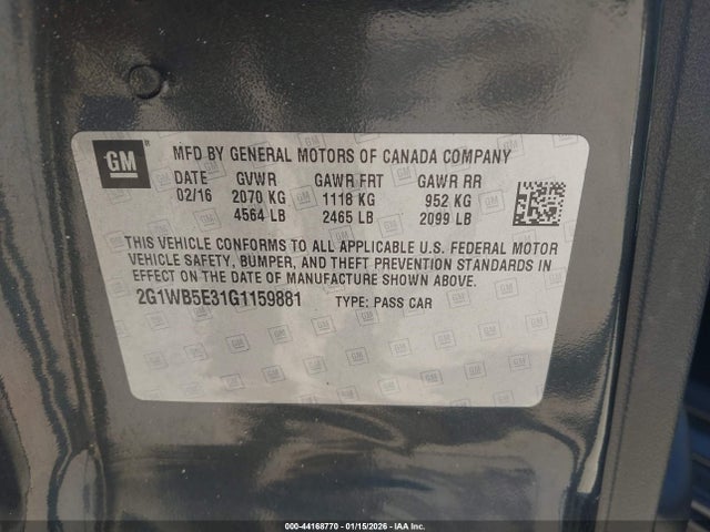 2G1WB5E31G1159881 Chevrolet Impala Limited Lt