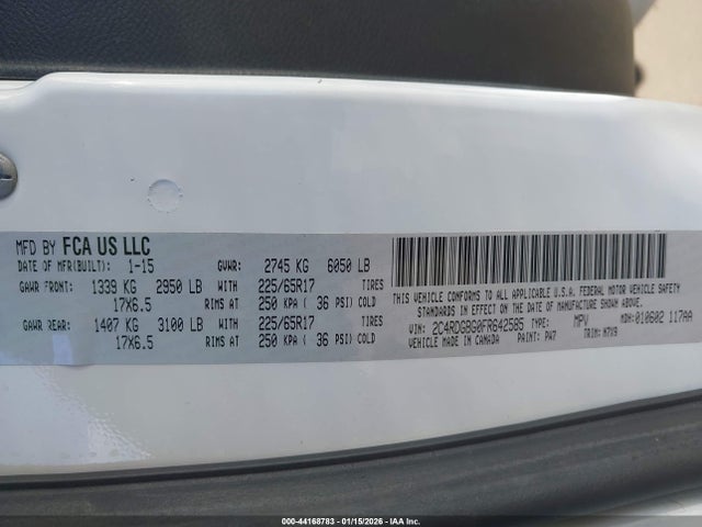 2C4RDGBG0FR642585 Dodge Grand Caravan Se Plus