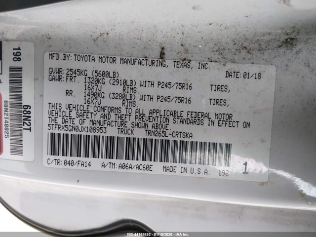 5TFRX5GN0JX108953 Toyota Tacoma Sr