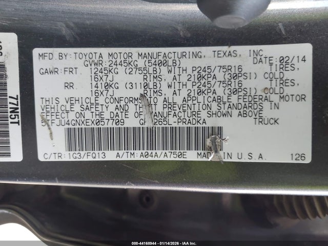 5TFJU4GNXEX057709 Toyota Tacoma Double Cab Prerunner