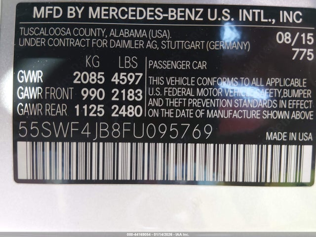 55SWF4JB8FU095769 Mercedes-Benz C 300 Sport