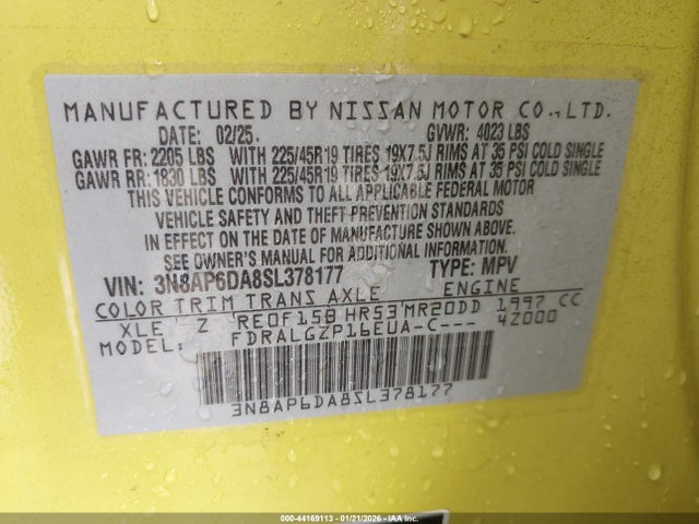 3N8AP6DA8SL378177 Nissan Kicks Sr Fwd