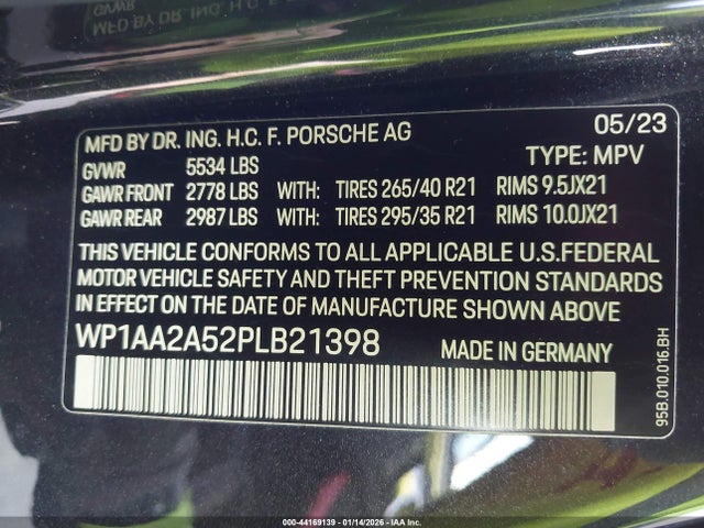 WP1AA2A52PLB21398 Porsche Macan T