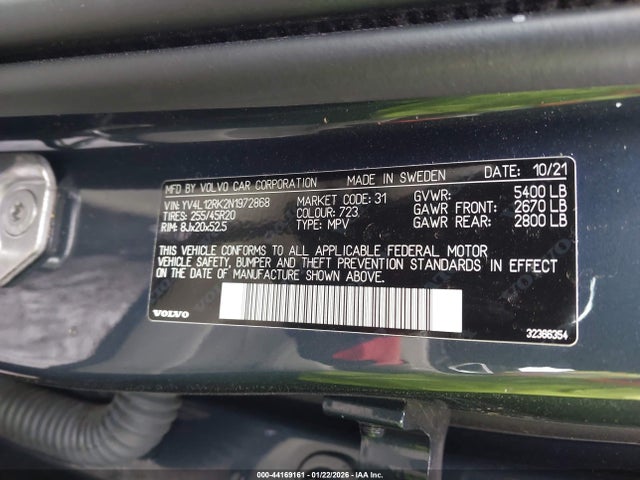 2022 VOLVO XC60 YV4L12RK2N1972868 Photo 8