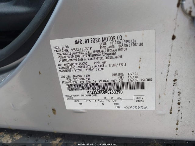 2019 FORD ECOSPORT MAJ3S2KE0KC253290 Photo 8