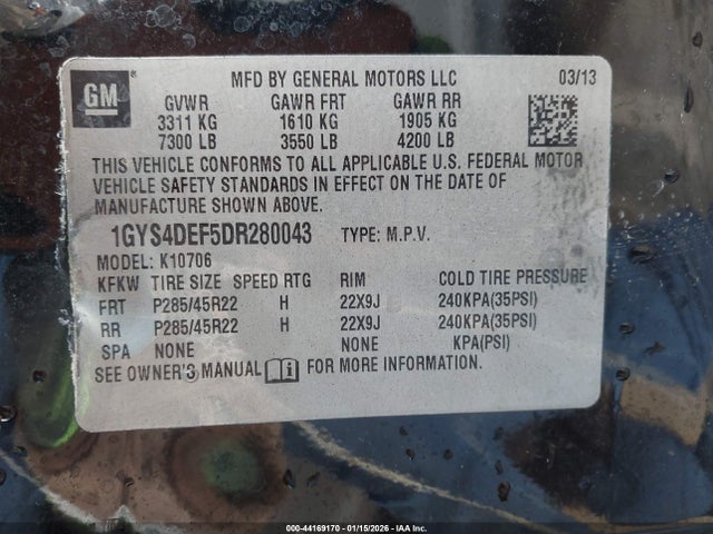 2013 CADILLAC ESCALADE 1GYS4DEF5DR280043 Photo 8