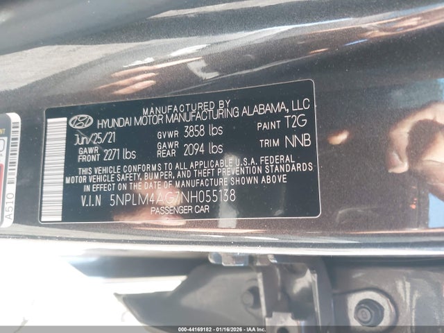 Aukcja sprzedaży 2022 Hyundai Elantra Sel, vin: 5NPLM4AG7NH055138, numer aukcji: 44169182