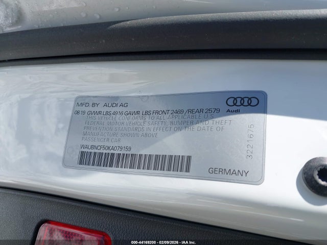 Aukcja sprzedaży 2019 Audi A5 45 Premium, vin: WAUBNCF50KA079159, numer aukcji: 44169200