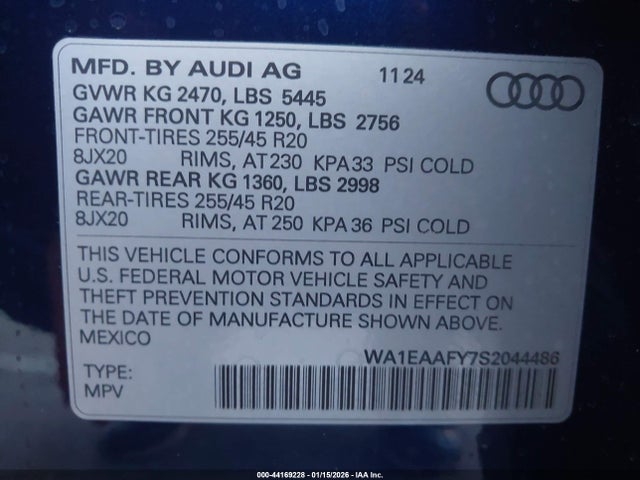 2025 AUDI Q5 WA1EAAFY7S2044486 Photo 8