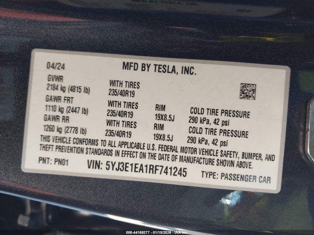 2024 TESLA MODEL 3 5YJ3E1EA1RF741245 Photo 8