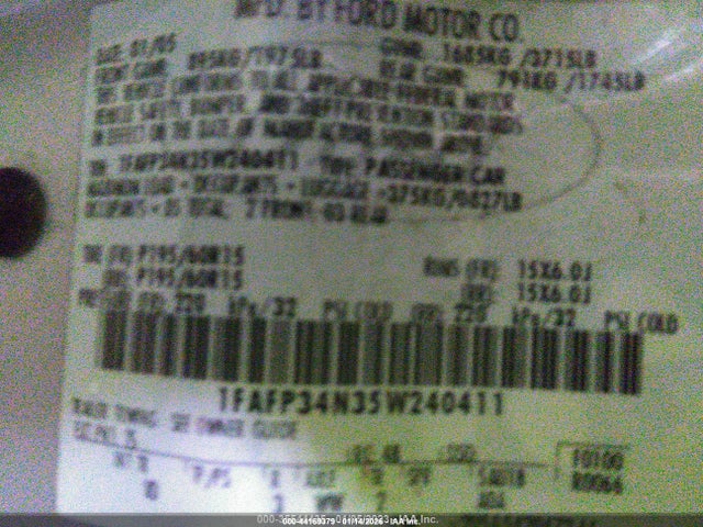 Продажа на аукционе авто 2005 Ford Focus Zx4, vin: 1FAFP34N35W240411, номер лота: 44169379