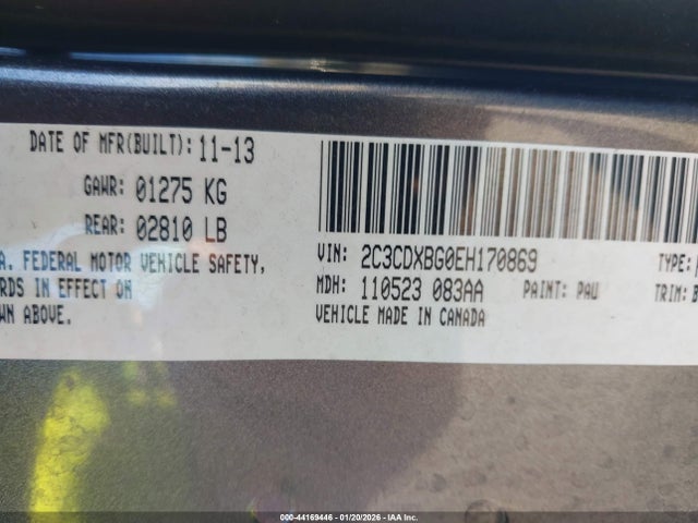 2C3CDXBG0EH170869 Dodge Charger Se