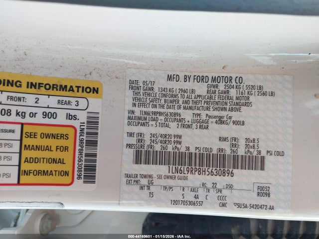 1LN6L9RP8H5630896 Lincoln Continental Reserve