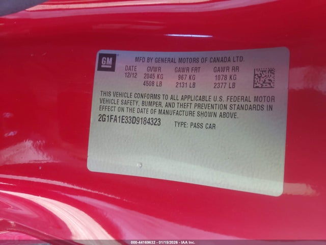 2013 CHEVROLET CAMARO 2G1FA1E33D9184323 Photo 8