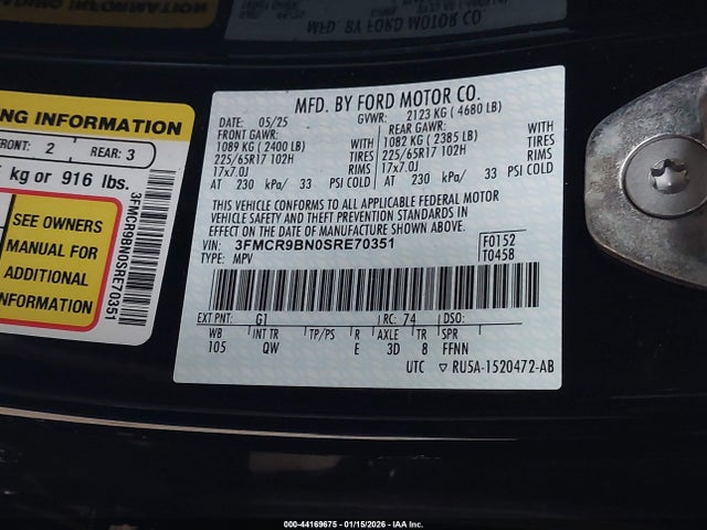 3FMCR9BN0SRE70351 Ford Bronco Sport Big Bend