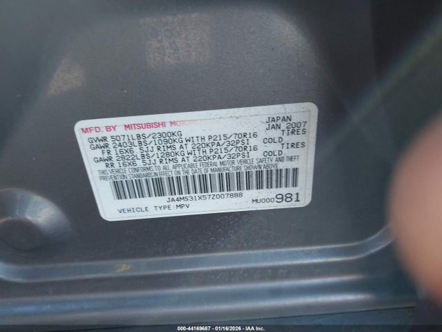 2007 MITSUBISHI OUTLANDER JA4MS31X57Z007888 Photo 8