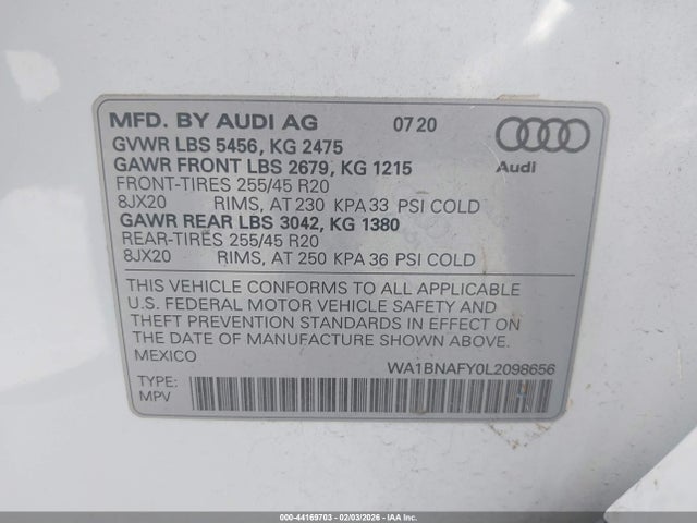 2020 AUDI Q5 WA1BNAFY0L2098656 Photo 8