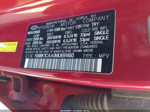 Hyundai Kona Se 2021 KM8K1CAA0MU691460 Image 9