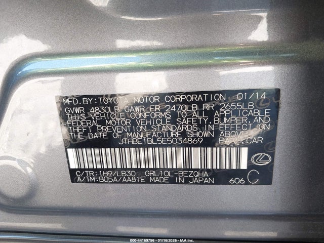JTHBE1BL5E5034869 Lexus GS 350