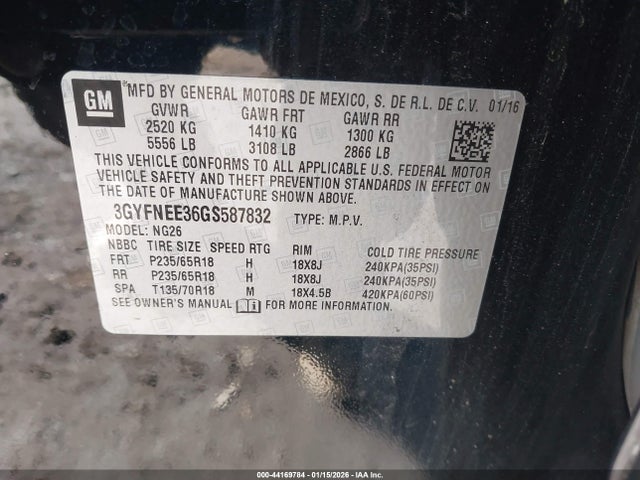 2016 CADILLAC SRX 3GYFNEE36GS587832 Photo 8