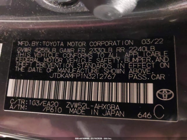 2022 TOYOTA PRIUS PRIME JTDKAMFP1N3212767 Photo 8