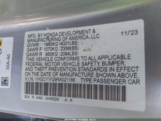 2024 HONDA ACCORD 1HGCY1F29RA021166 Photo 8