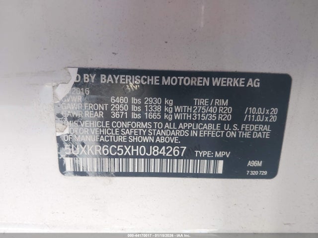 5UXKR6C5XH0J84267 BMW X5 Xdrive50i