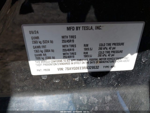 2024 TESLA MODEL Y 7SAYGDEE9RA329532 Photo 8