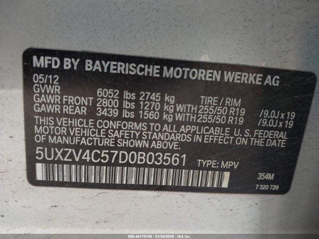 Aukcja sprzedaży 2013 Bmw X5 Xdrive35i/xdrive35i Premium/xdrive35i Sport Activity, vin: 5UXZV4C57D0B03561, numer aukcji: 44170105