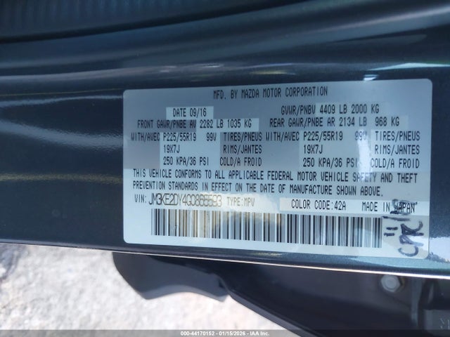 Aukcja sprzedaży 2016 Mazda Cx-5 Grand Touring, vin: JM3KE2DY4G0865593, numer aukcji: 44170152